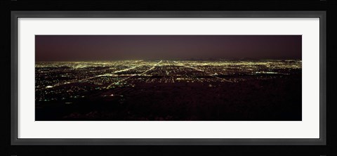 Framed High angle view of a city, South Mountain Park, Maricopa County, Phoenix, Arizona, USA Print