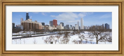 Framed Skyscrapers in a city, Grant Park, South Michigan Avenue, Chicago, Illinois, USA Print