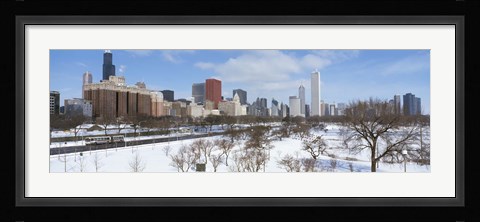 Framed Skyscrapers in a city, Grant Park, South Michigan Avenue, Chicago, Illinois, USA Print