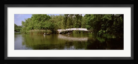 Framed Bridge across a lake, Central Park, Manhattan, New York City, New York State, USA Print
