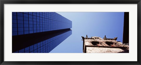 Framed Low angle view of the Hancock Building and Trinity Church, Boston, Suffolk County, Massachusetts, USA Print