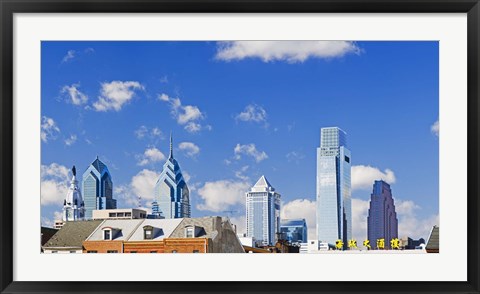 Framed Buildings in a city, Chinatown Area, Comcast Center, Center City, Philadelphia, Philadelphia County, Pennsylvania, USA Print