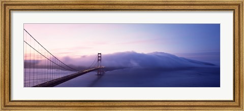Framed Bridge across the sea, Golden Gate Bridge, San Francisco, California, USA Print