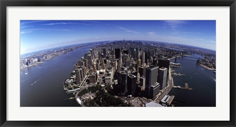 Framed Aerial view of a city, New York City, New York State, USA Print