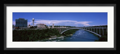 Framed Bridge across a river, Rainbow Bridge, Niagara River, Niagara Falls, New York State, USA Print