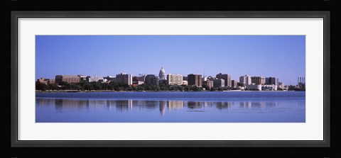 Framed Lake Monona and Madison Skyline,Wisconsin Print