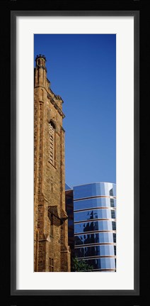 Framed Skyscrapers in a city, Presbyterian Church, Midtown plaza, Atlanta, Fulton County, Georgia, USA Print
