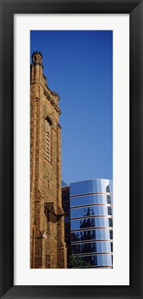 Framed Skyscrapers in a city, Presbyterian Church, Midtown plaza, Atlanta, Fulton County, Georgia, USA Print