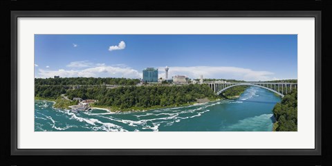 Framed Arch bridge across a river, Rainbow Bridge, Niagara River, Niagara Falls, Ontario, Canada Print