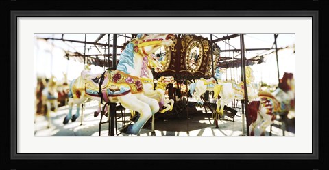 Framed Close-up of carousel horses, Coney Island, Brooklyn, New York City, New York State, USA Print