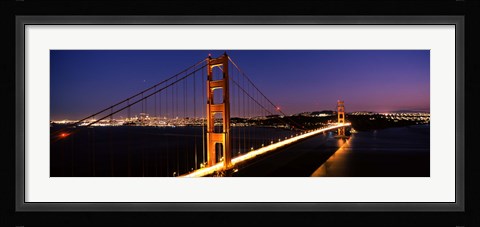 Framed Golden Gate Bridge Lit Up at Dusk, San Francisco Print