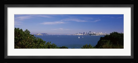 Framed Sea with the Bay Bridge and Alcatraz Island in the background, San Francisco, Marin County, California, USA Print