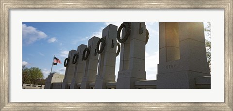 Framed Colonnade in a war memorial, National World War II Memorial, Washington DC, USA Print
