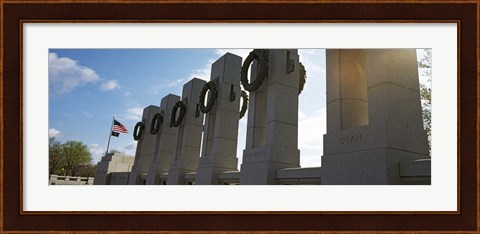 Framed Colonnade in a war memorial, National World War II Memorial, Washington DC, USA Print