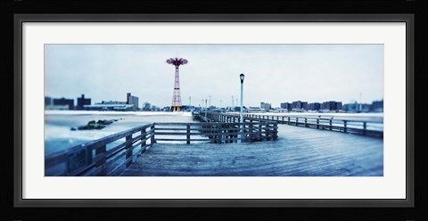 Framed City in winter, Coney Island, Brooklyn, New York City, New York State, USA Print