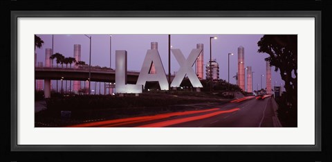 Framed Airport at dusk, Los Angeles International Airport, Los Angeles, Los Angeles County, California, USA Print