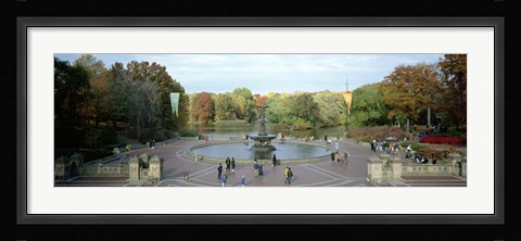 Framed Tourists in a park, Bethesda Fountain, Central Park, Manhattan, New York City, New York State, USA Print