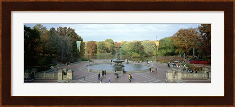 Framed Tourists in a park, Bethesda Fountain, Central Park, Manhattan, New York City, New York State, USA Print