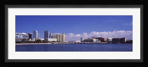 Framed City at the waterfront, Hillsborough Bay, Tampa, Hillsborough County, Florida, USA Print