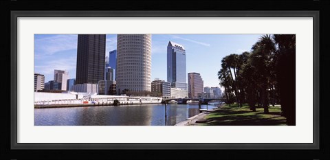 Framed Buildings viewed from the riverside, Hillsborough River, University Of Tampa, Tampa, Hillsborough County, Florida, USA Print