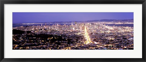 Framed Aerial view of a city, San Francisco, California, USA Print