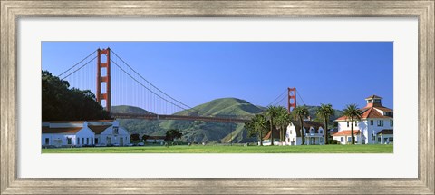 Framed Bridge viewed from a park, Golden Gate Bridge, Crissy Field, San Francisco, California, USA Print