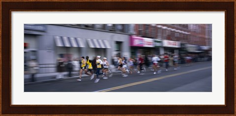 Framed People running in New York City Marathon, Manhattan Avenue, Greenpoint, Brooklyn, New York City, New York State, USA Print