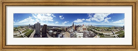 Framed 360 degree view of a city, Chicago, Cook County, Illinois, USA Print