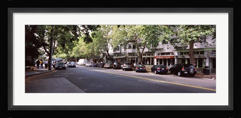 Framed Cars parked at the roadside, College Avenue, Claremont, Oakland, Alameda County, California, USA Print