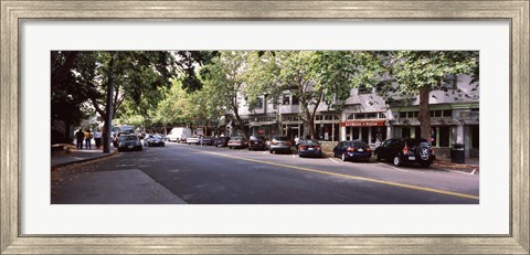 Framed Cars parked at the roadside, College Avenue, Claremont, Oakland, Alameda County, California, USA Print