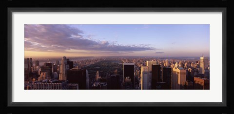 Framed Cityscape at sunset, Central Park, East Side of Manhattan, New York City, New York State, USA 2009 Print