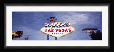 Framed Low angle view of Welcome sign, Las Vegas, Nevada, USA Print
