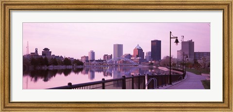 Framed Buildings at the waterfront, Genesee, Rochester, Monroe County, New York State Print