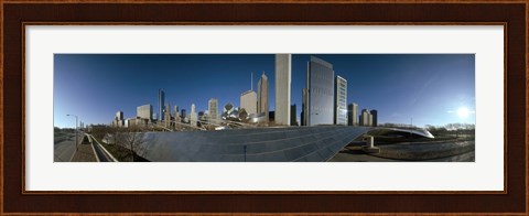 Framed 360 degree view of a city, Millennium Park, Jay Pritzker Pavilion, Lake Shore Drive, Chicago, Cook County, Illinois, USA Print