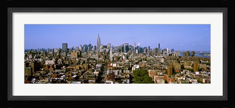 Framed Aerial view of Manhattan and Empire State building, New York City, New York State, USA Print