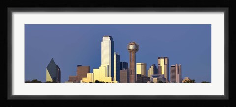 Framed Dallas Skyline with Skyscrapers Print