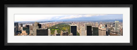 Framed Aerial view of a city, Central Park, Upper Manhattan, Manhattan, New York City, New York State, USA Print