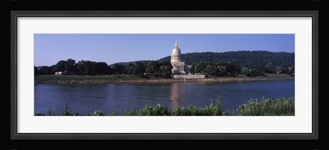 Framed West Virginia State Capitol from the Riverside, Charleston, West Virginia Print