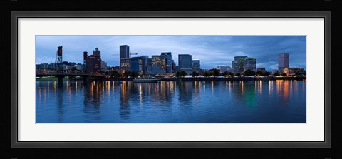 Framed Skyline and Willamette River, Portland, Oregon Print