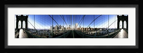 Framed Mirror View of the Brooklyn Bridge Print