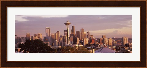 Framed Seattle skyline, King County, Washington State, USA 2010 Print
