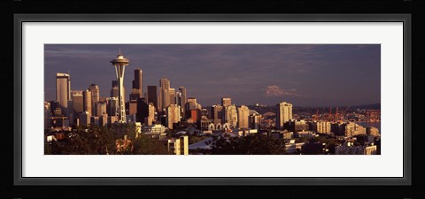 Framed View of Space Needle and surrounding buildings, Seattle, King County, Washington State, USA 2010 Print