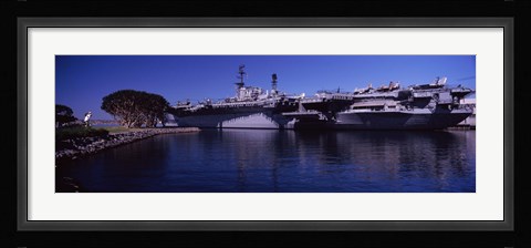 Framed Aircraft carriers at a museum, San Diego Aircraft Carrier Museum, San Diego, California, USA Print