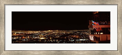 Framed Hotel lit up at night, Palms Casino Resort, Las Vegas, Nevada, USA 2010 Print