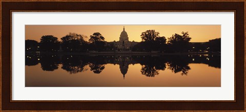 Framed Sepia Toned Capitol Building at Dusk, Washington DC Print