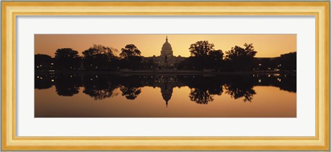 Framed Sepia Toned Capitol Building at Dusk, Washington DC Print