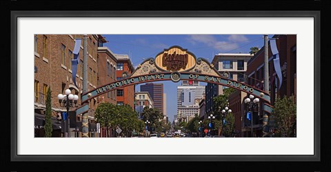 Framed Buildings in a city, Gaslamp Quarter, San Diego, California, USA Print