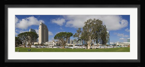 Framed Park in a city, Embarcadero Marina Park, San Diego, California, USA 2010 Print