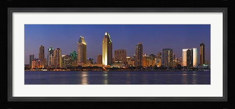 Framed San Diego Night View Print