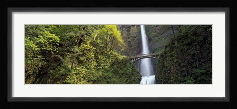Framed Waterfall in a forest, Multnomah Falls, Columbia River Gorge, Portland, Multnomah County, Oregon, USA Print